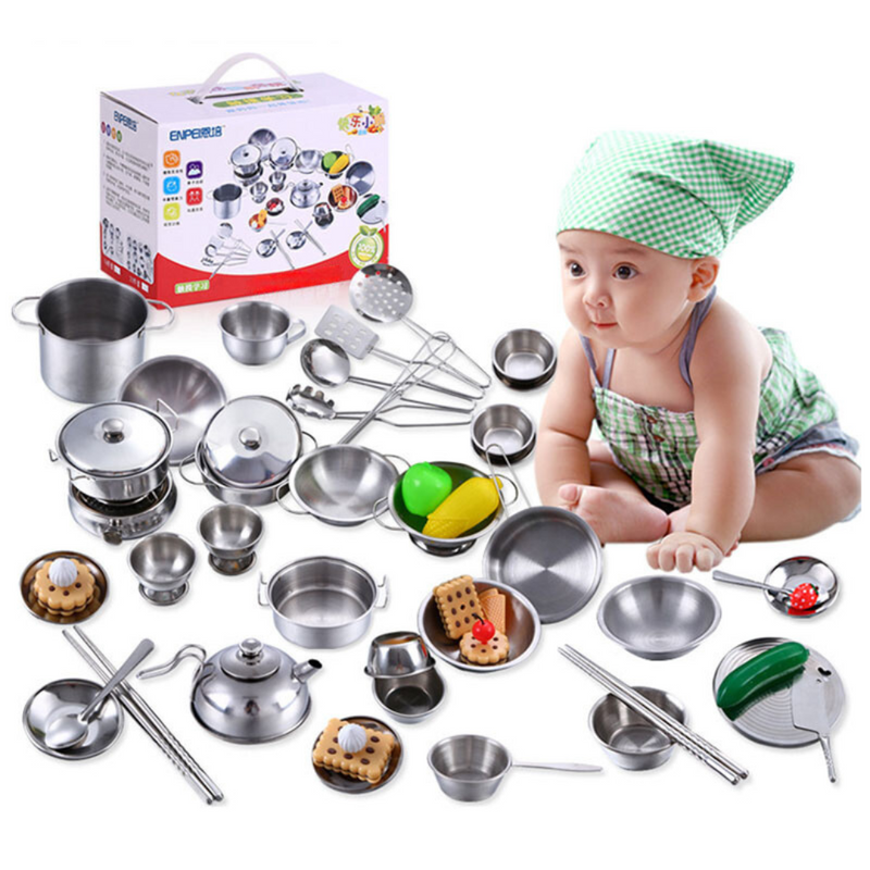 Conjunto de Utensílios de Cozinha Infantil em Aço Inox - Neonex Store