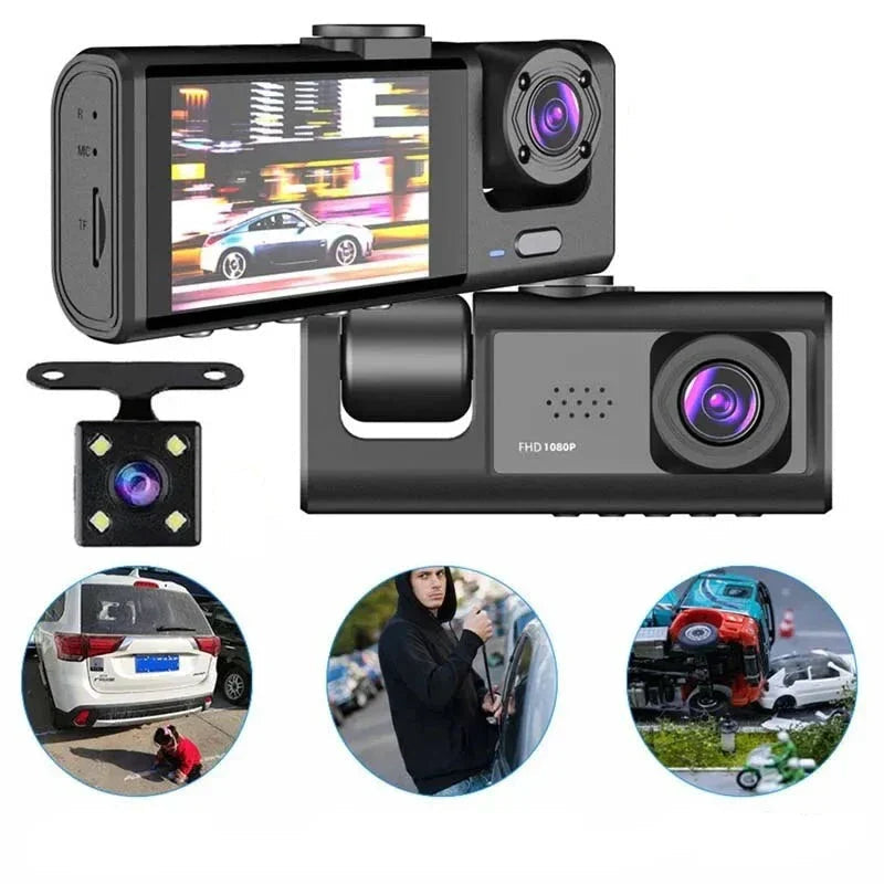 Câmera Veicular Universal com 3 Lentes - DashCam - Neonex Store