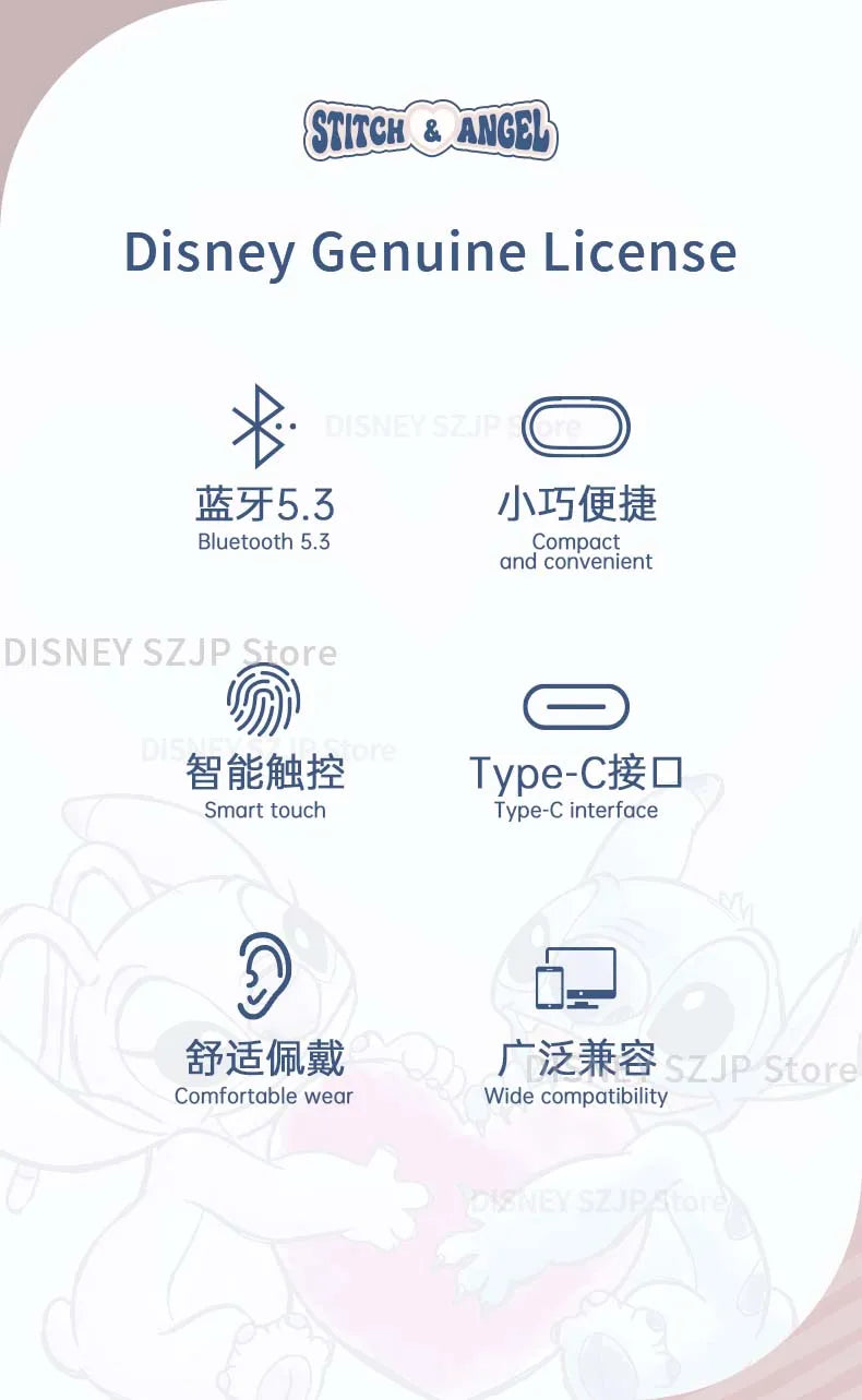 Fones de Ouvido Bluetooth Angel D29 - Tecnologia e Estilo Inspirados em Lilo & Stitch! - Neonex Store