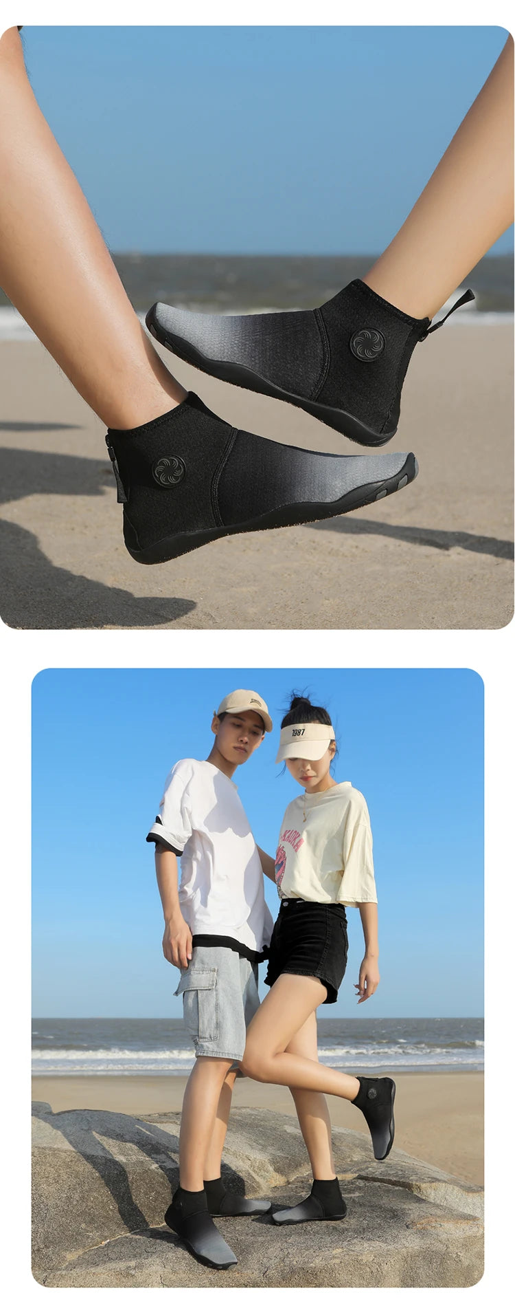 Meias de Mergulho Cano Alto Sapatos de Água Descalço Sandália de Natação Masculina Sapato de Praia Aqua Feminino Tênis com Drenagem para Caminhada Fitness Pesca e Yoga - Neonex Store