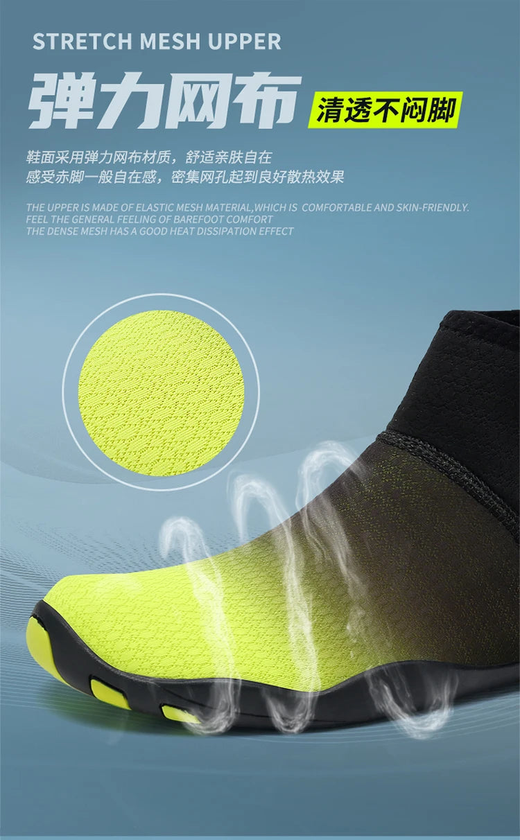 Meias de Mergulho Cano Alto Sapatos de Água Descalço Sandália de Natação Masculina Sapato de Praia Aqua Feminino Tênis com Drenagem para Caminhada Fitness Pesca e Yoga - Neonex Store
