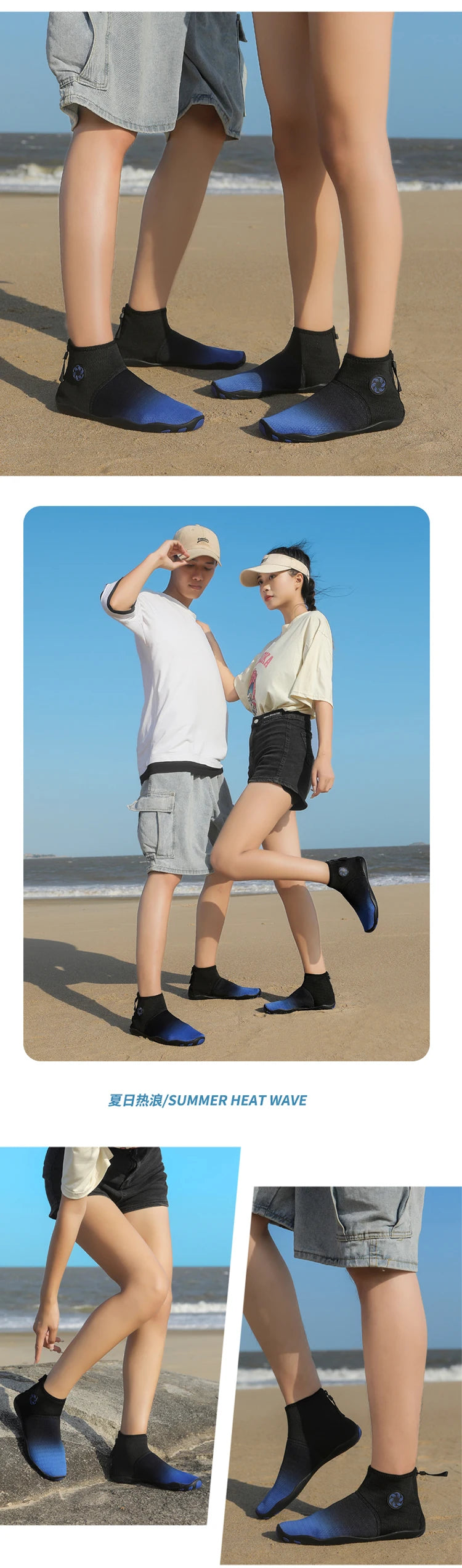 Meias de Mergulho Cano Alto Sapatos de Água Descalço Sandália de Natação Masculina Sapato de Praia Aqua Feminino Tênis com Drenagem para Caminhada Fitness Pesca e Yoga - Neonex Store