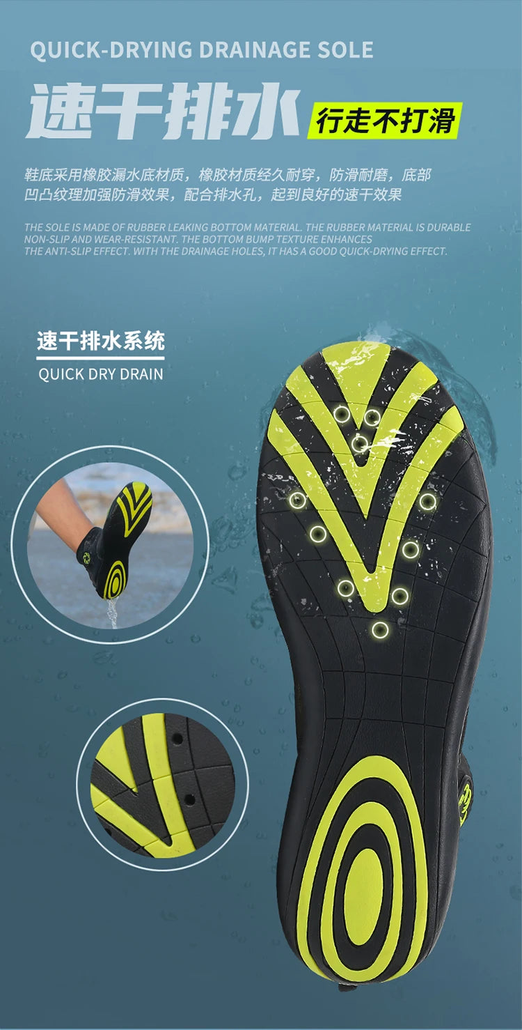 Meias de Mergulho Cano Alto Sapatos de Água Descalço Sandália de Natação Masculina Sapato de Praia Aqua Feminino Tênis com Drenagem para Caminhada Fitness Pesca e Yoga - Neonex Store