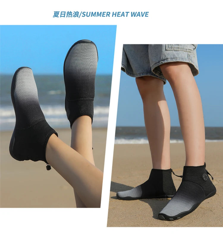Meias de Mergulho Cano Alto Sapatos de Água Descalço Sandália de Natação Masculina Sapato de Praia Aqua Feminino Tênis com Drenagem para Caminhada Fitness Pesca e Yoga - Neonex Store