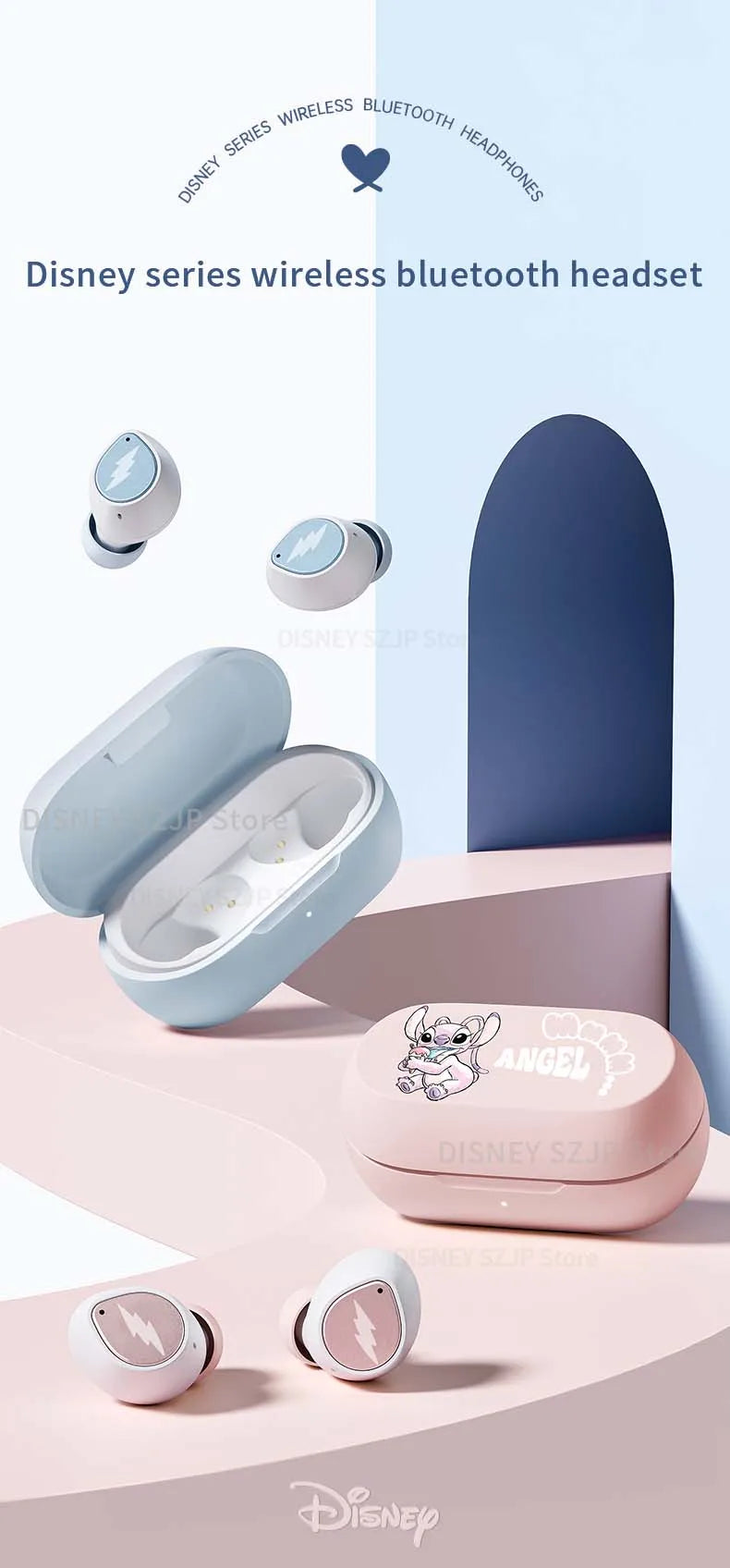 Fones de Ouvido Bluetooth Angel D29 - Tecnologia e Estilo Inspirados em Lilo & Stitch! - Neonex Store