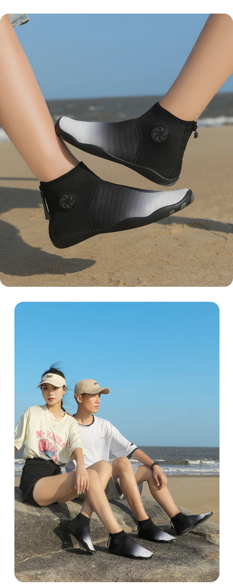 Meias de Mergulho Cano Alto Sapatos de Água Descalço Sandália de Natação Masculina Sapato de Praia Aqua Feminino Tênis com Drenagem para Caminhada Fitness Pesca e Yoga - Neonex Store