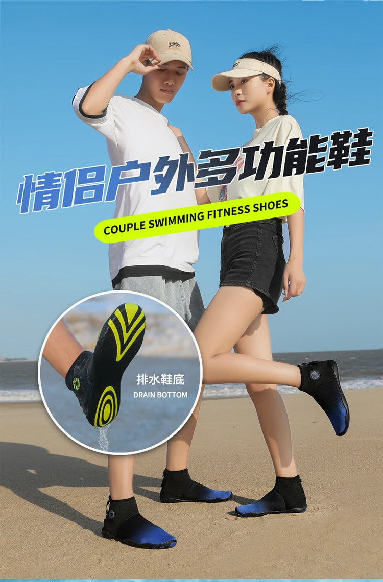Meias de Mergulho Cano Alto Sapatos de Água Descalço Sandália de Natação Masculina Sapato de Praia Aqua Feminino Tênis com Drenagem para Caminhada Fitness Pesca e Yoga - Neonex Store